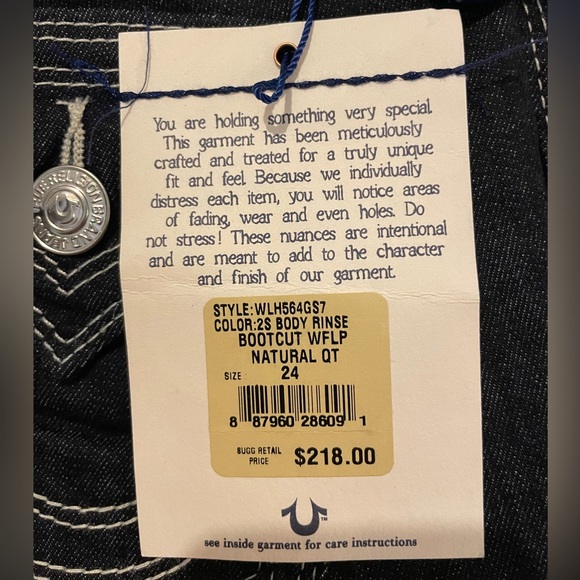 NWT True Religion Dark Wash Bootcut Jeans - Picture 3 of 12